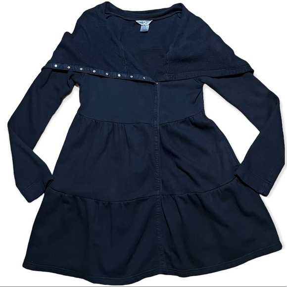 Hard Tail Forever Tiered Bamboo Cotton Jacket in Black Sz M - Picture 2 of 16